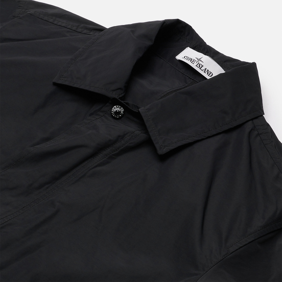 Мужской тренчкот Stone Island Micro Reps Anti-Drop Black