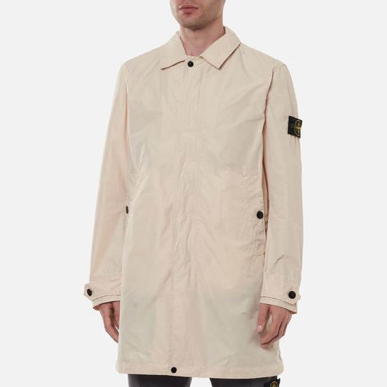 Мужской тренчкот Stone Island Micro Reps Anti-Drop Ivory