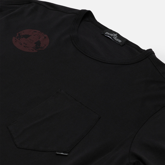 Мужской лонгслив Stone Island Shadow Project Printed Catch Pocket Mako Black