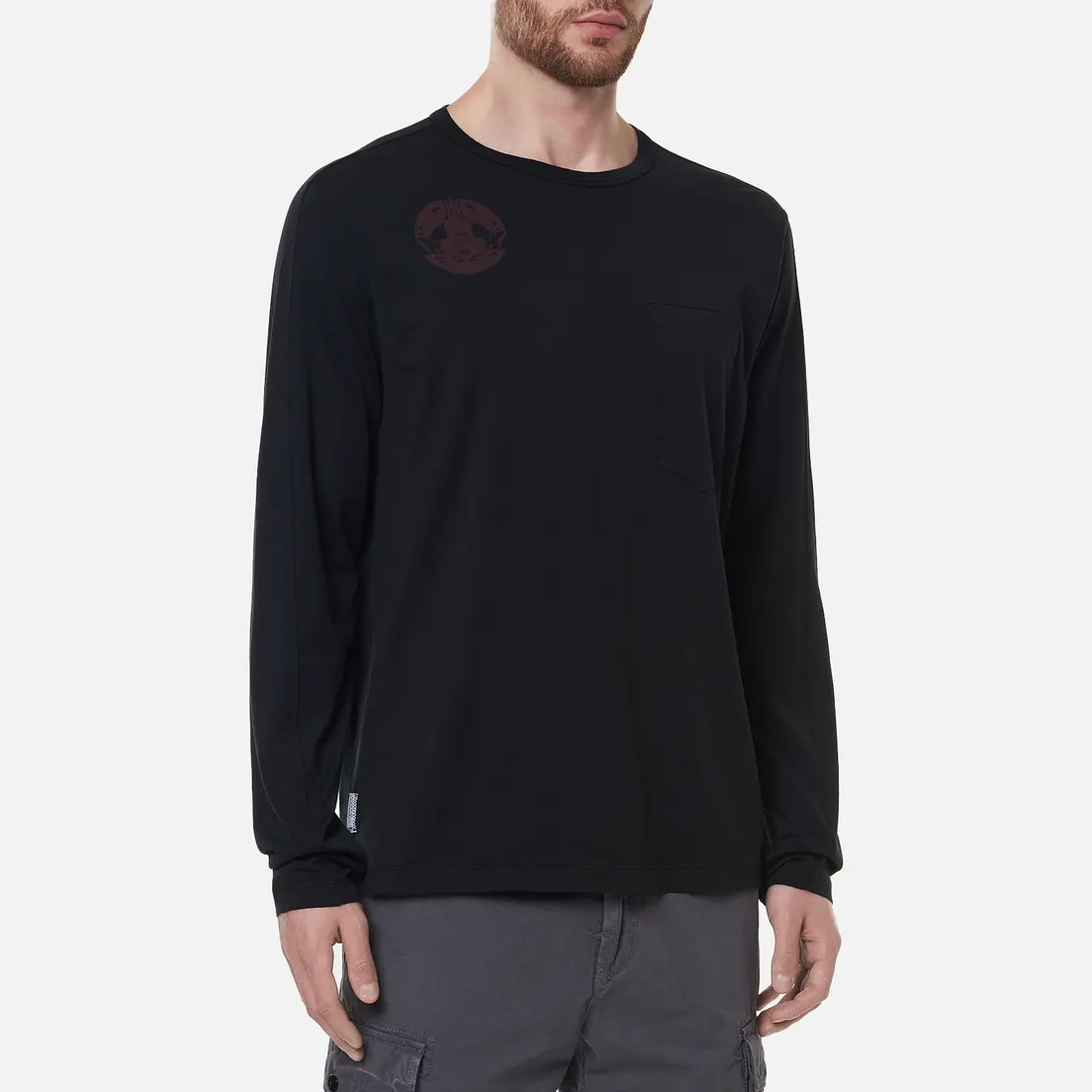 Stone Island Shadow Project Мужской лонгслив Printed Catch Pocket Mako