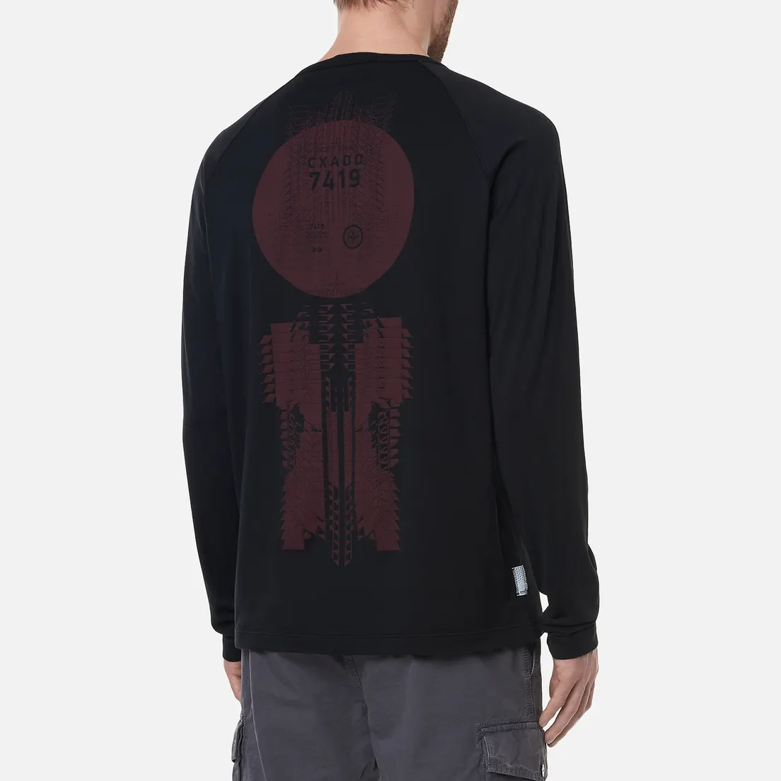 Stone Island Shadow Project Мужской лонгслив Printed Catch Pocket Mako