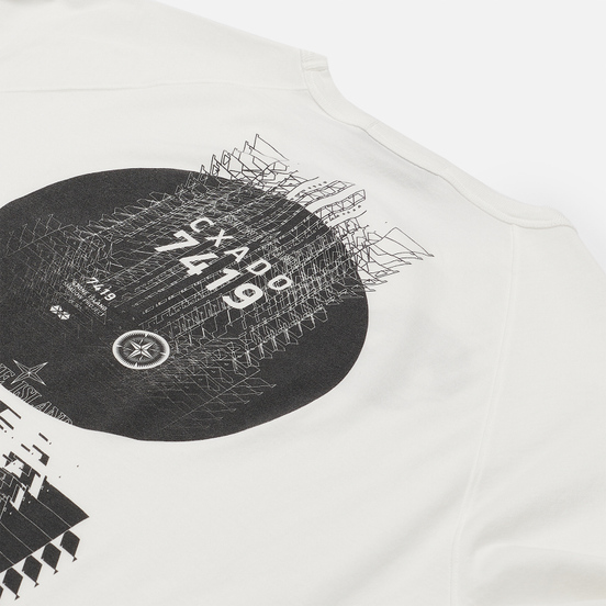 Мужской лонгслив Stone Island Shadow Project Printed Catch Pocket Mako Natural White