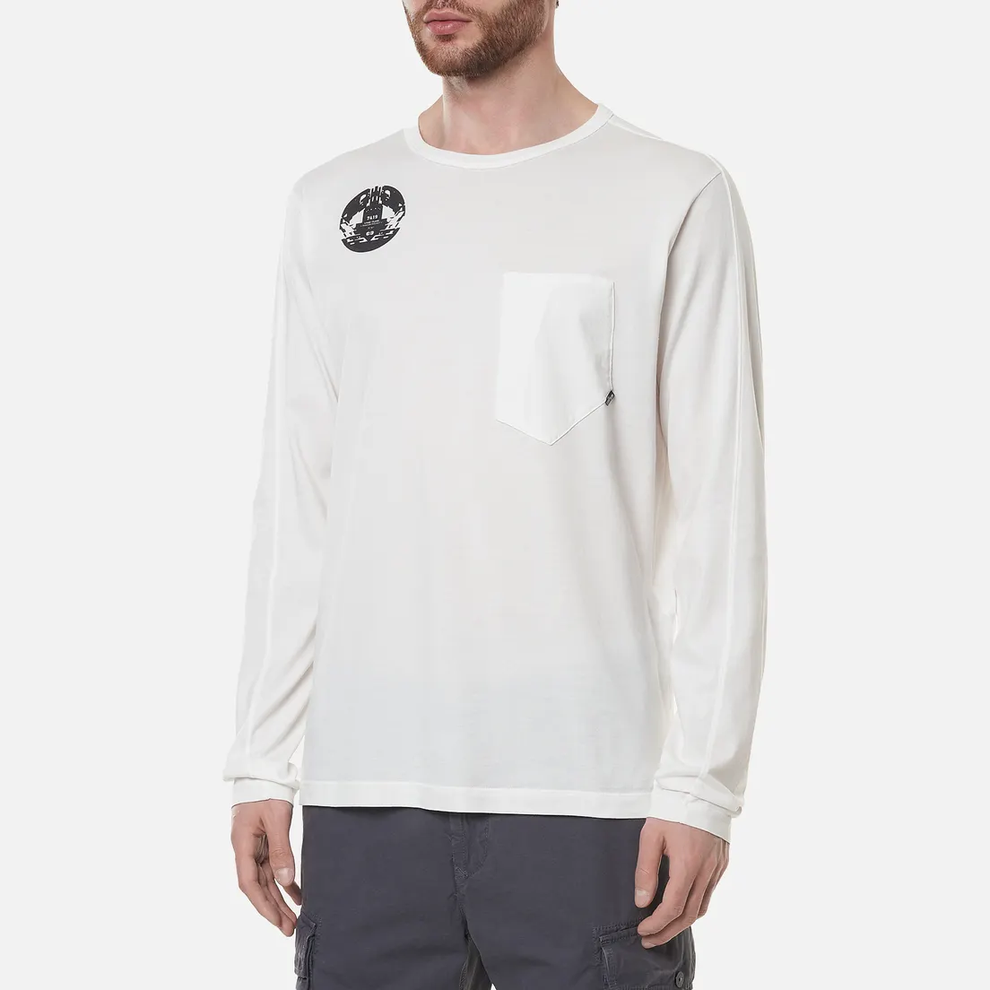 Stone Island Shadow Project Мужской лонгслив Printed Catch Pocket Mako