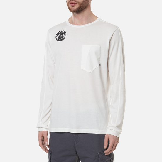 Мужской лонгслив Stone Island Shadow Project Printed Catch Pocket Mako Natural White
