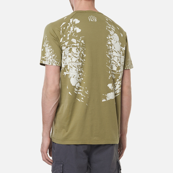 Мужская футболка Stone Island Shadow Project Printed Catch Pocket Mako Olive Green