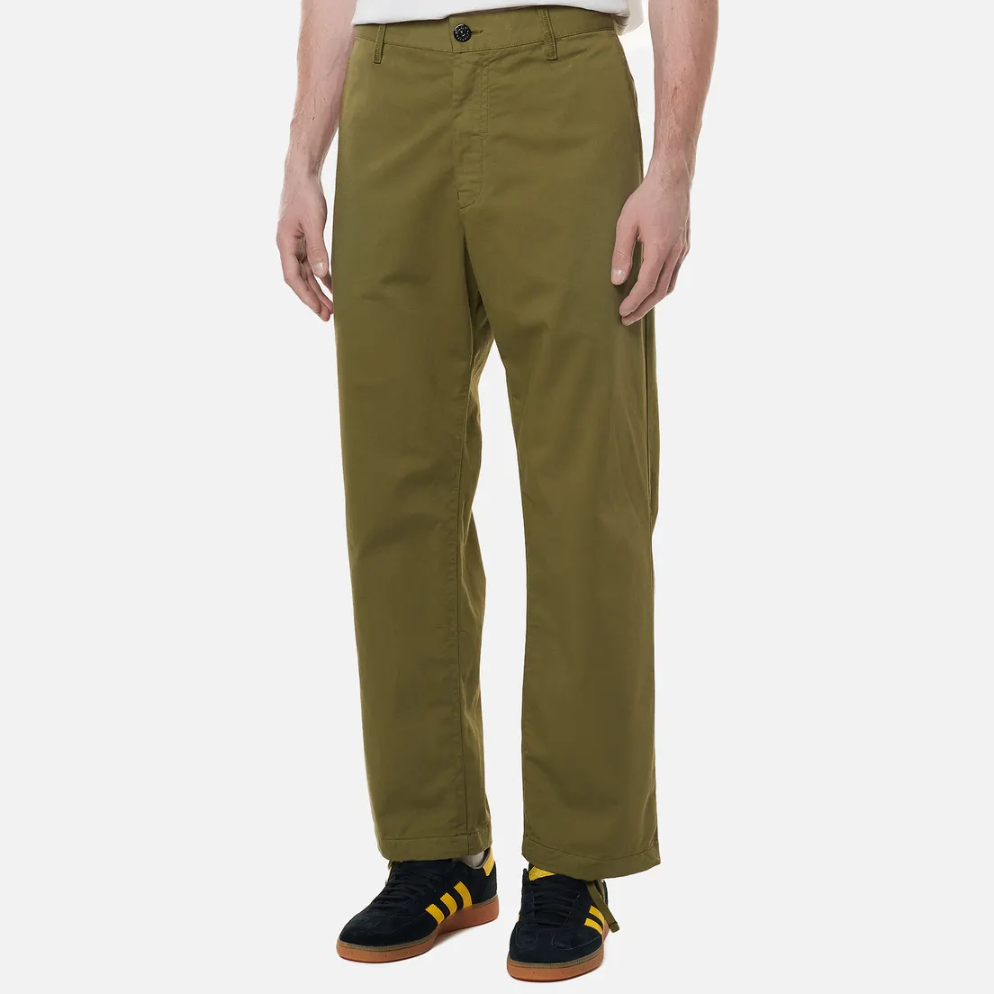 Stone Island Shadow Project Мужские брюки Straight Black Weaved Cotton Satin