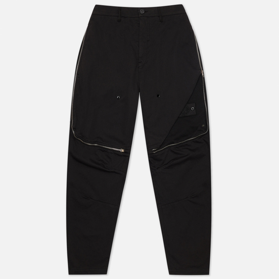 Мужские брюки Stone Island Shadow Project Vent Panel Black Weaved Cotton Satin Black