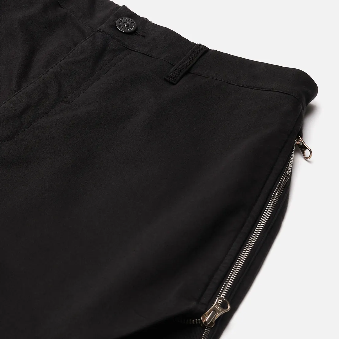Stone Island Shadow Project Мужские брюки Vent Panel Black Weaved Cotton Satin