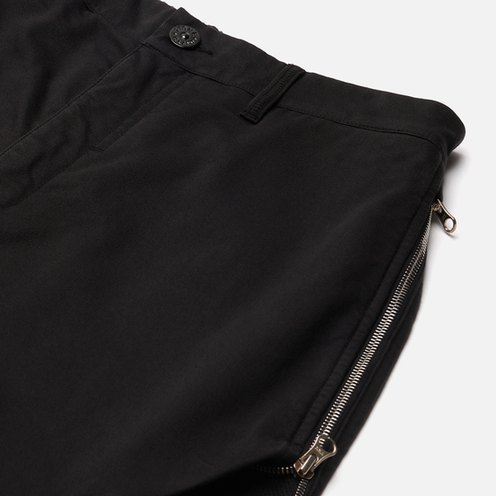 Мужские брюки Stone Island Shadow Project Vent Panel Black Weaved Cotton Satin Black