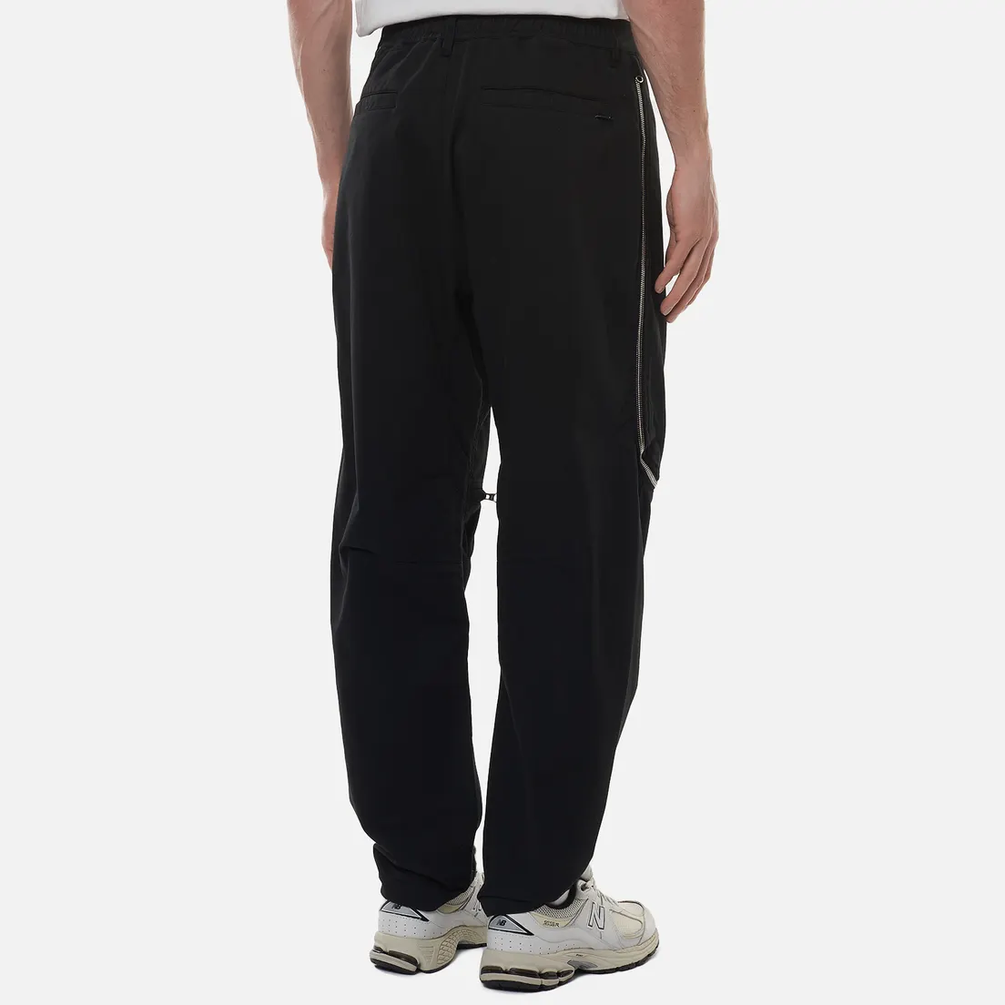 Stone Island Shadow Project Мужские брюки Vent Panel Black Weaved Cotton Satin
