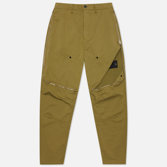 Мужские брюки Stone Island Shadow Project Vent Panel Black Weaved Cotton Satin Olive Green