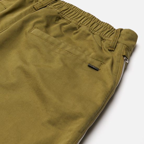 Мужские брюки Stone Island Shadow Project Vent Panel Black Weaved Cotton Satin Olive Green