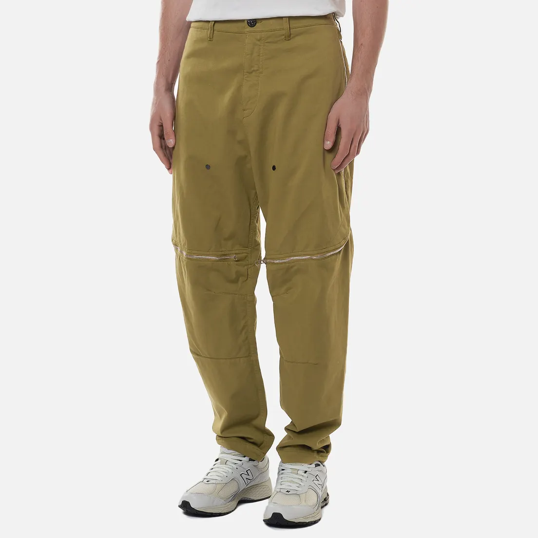 Stone Island Shadow Project Мужские брюки Vent Panel Black Weaved Cotton Satin