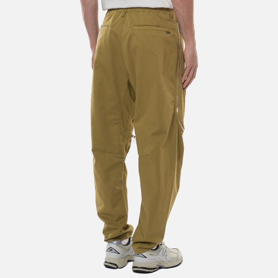 Мужские брюки Stone Island Shadow Project Vent Panel Black Weaved Cotton Satin Olive Green