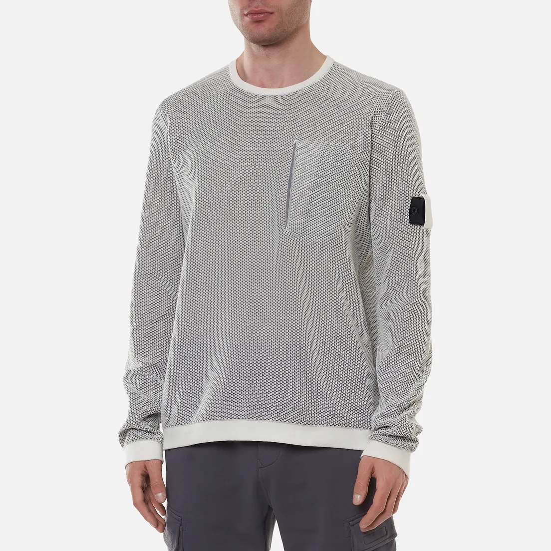 Stone Island Shadow Project Мужской свитер Light Double Face Mesh Crew Neck