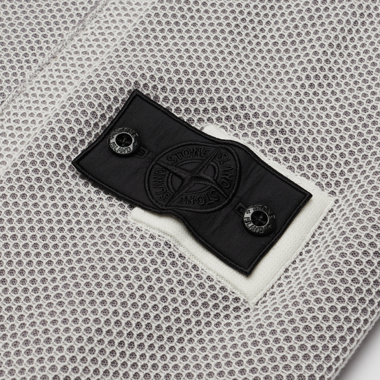 Мужской свитер Stone Island Shadow Project Light Double Face Mesh Crew Neck Natural White