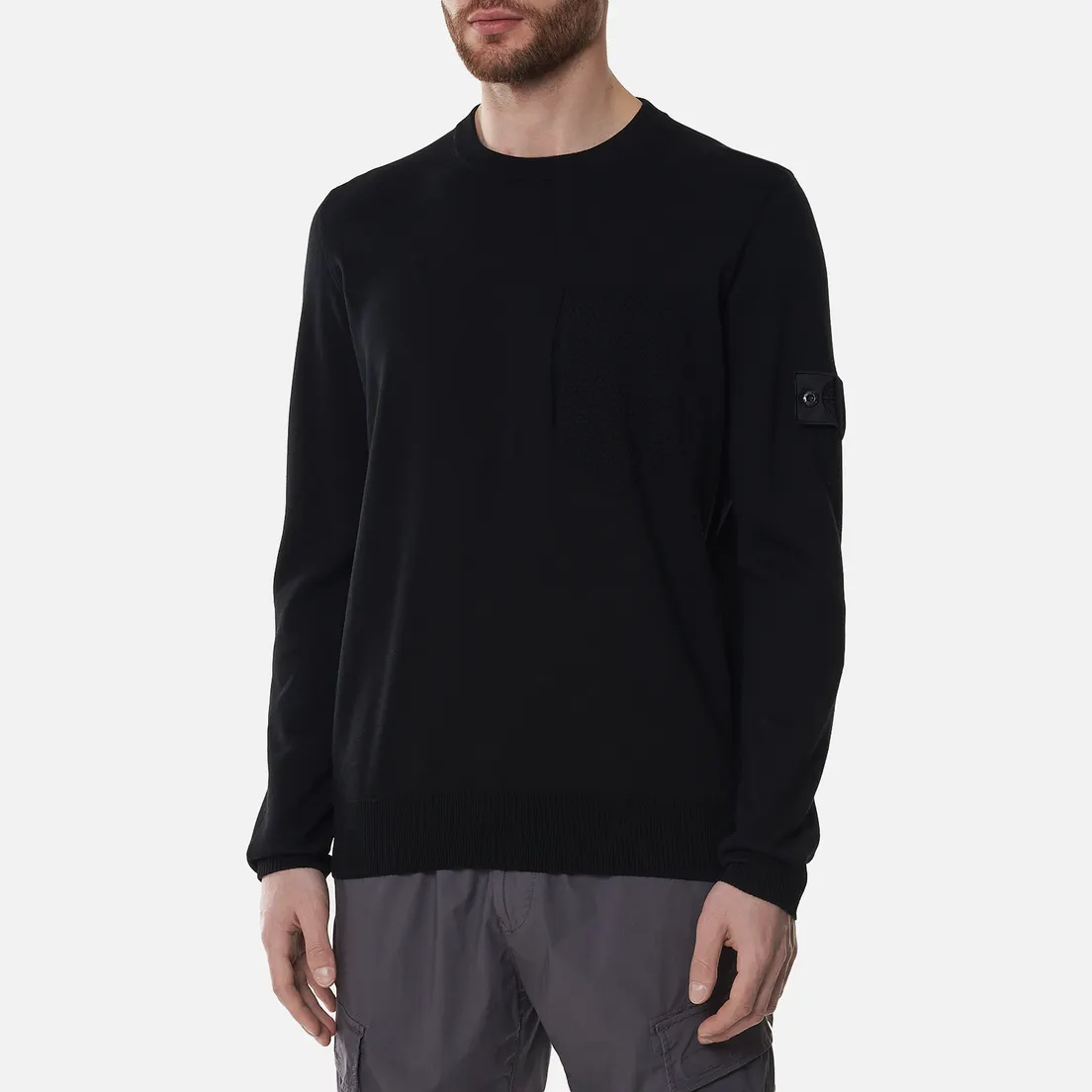 Stone Island Shadow Project Мужской свитер Fine Knit Cotton/Silk