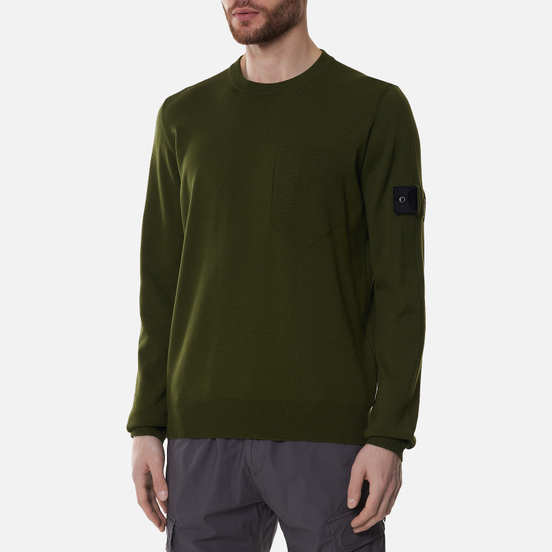 Мужской свитер Stone Island Shadow Project Fine Knit Cotton/Silk Olive Green
