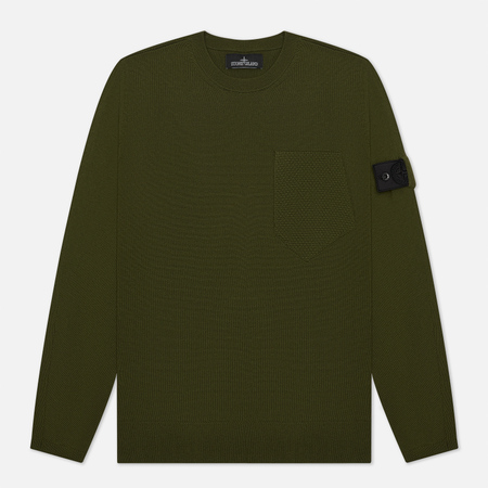 Мужской свитер Stone Island Shadow Project Fine Knit Cotton/Silk, цвет оливковый, размер M