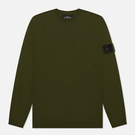 Мужской свитер Stone Island Shadow Project Fine Knit Cotton/Silk Olive Green