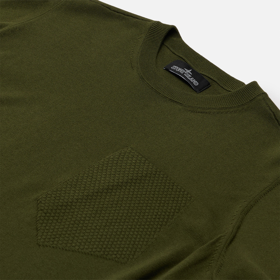 Мужской свитер Stone Island Shadow Project Fine Knit Cotton/Silk Olive Green