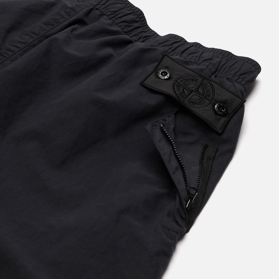 Мужские шорты Stone Island Shadow Project Embroidered Swim Trunks Brushed Nylon Black