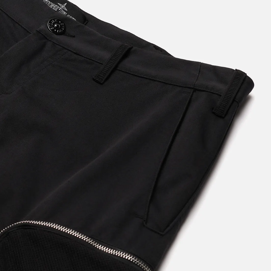 Stone Island Shadow Project Мужские шорты Cargo Black Weaved Cotton Satin