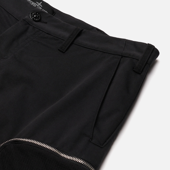 Мужские шорты Stone Island Shadow Project Cargo Black Weaved Cotton Satin Black