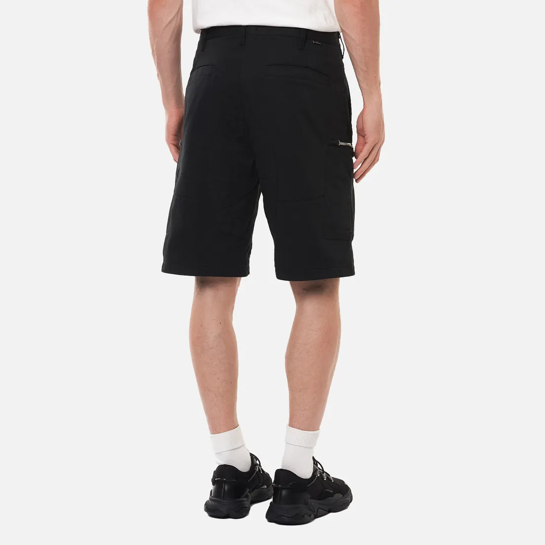 Stone Island Shadow Project Мужские шорты Cargo Black Weaved Cotton Satin