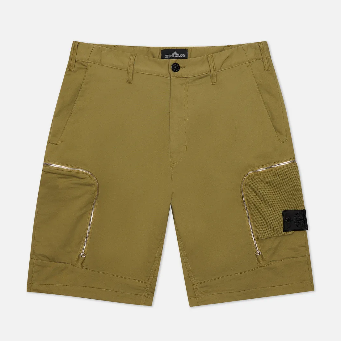 Stone Island Shadow Project Мужские шорты Cargo Black Weaved Cotton Satin
