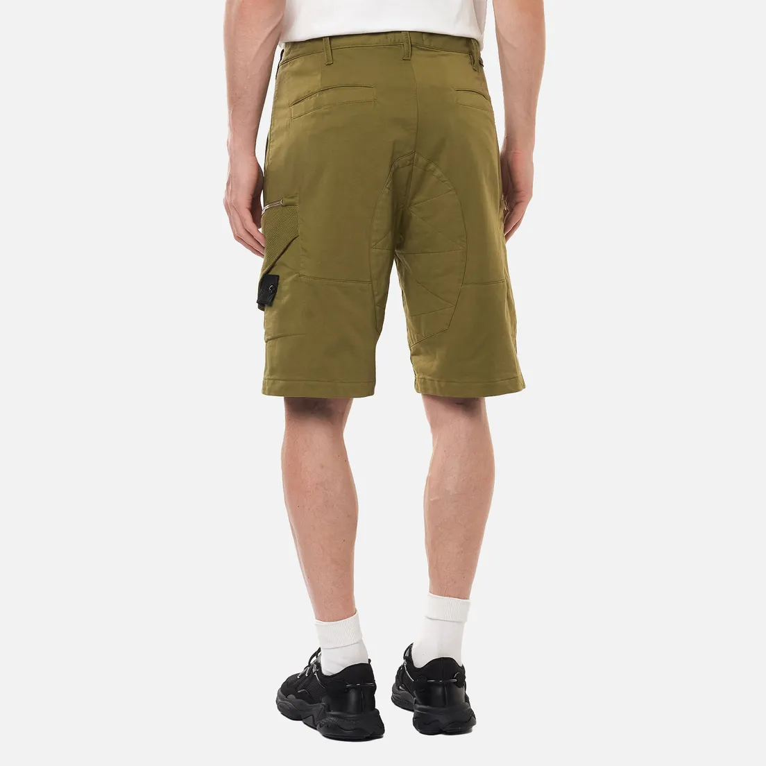 Stone Island Shadow Project Мужские шорты Cargo Black Weaved Cotton Satin