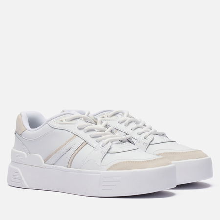 фото Женские кроссовки lacoste l002 evo logo tongue leather, цвет белый, размер 36 eu