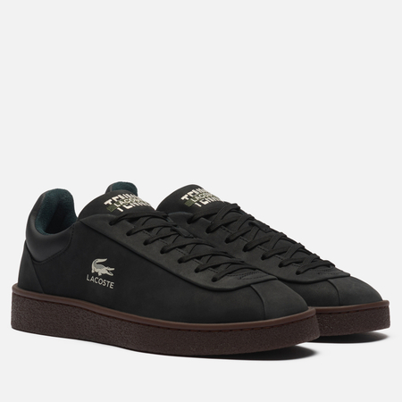Мужские кроссовки Lacoste Baseshot Premium Leather, цвет чёрный, размер 44.5 EU