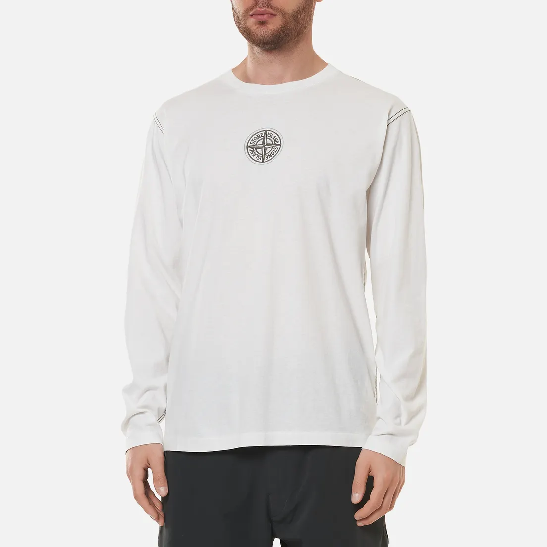Stone Island Мужской лонгслив Garment Dyed Embroidery Logo