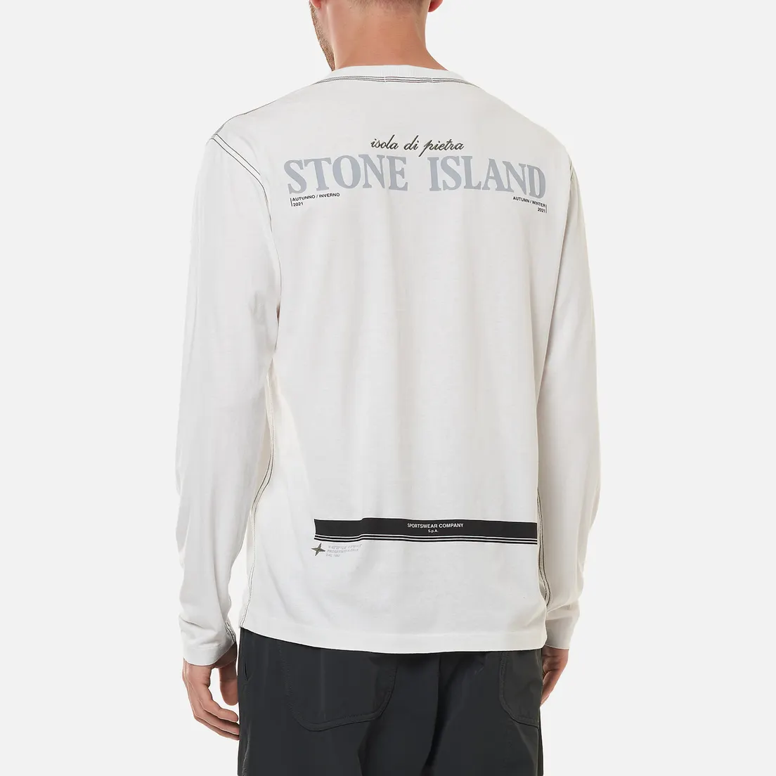 Stone Island Мужской лонгслив Garment Dyed Embroidery Logo