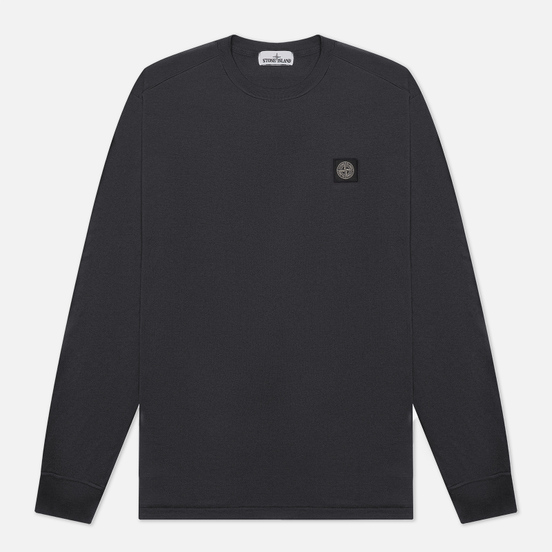 Мужской лонгслив Stone Island Patch Program Crew Neck Antracite