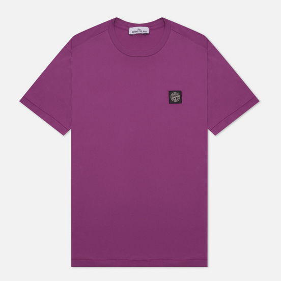 Мужская футболка Stone Island Small Logo Patch Magenta