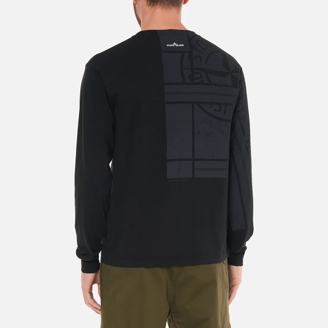 Stone Island Мужской лонгслив Mosaic Three Print Slim Fit