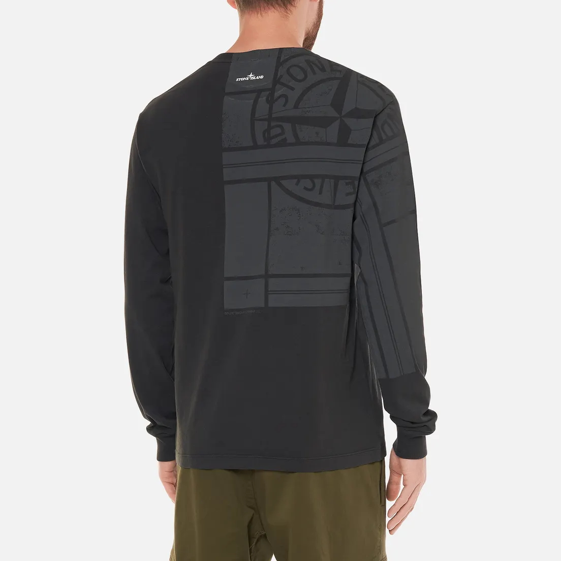 Stone Island Мужской лонгслив Mosaic Three Print Slim Fit