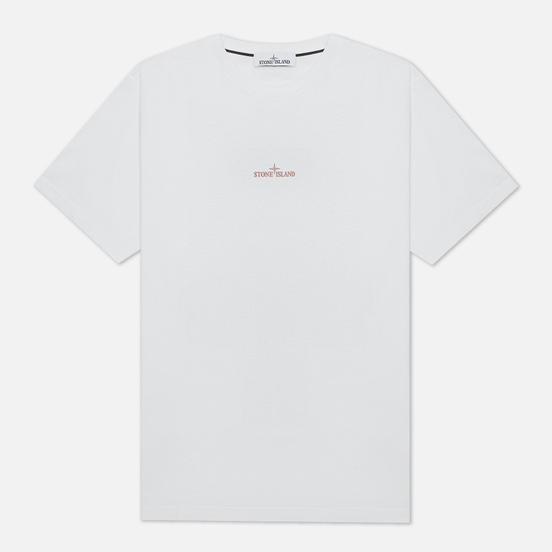 Мужская футболка Stone Island Mixed Media Two Print Slim Fit White