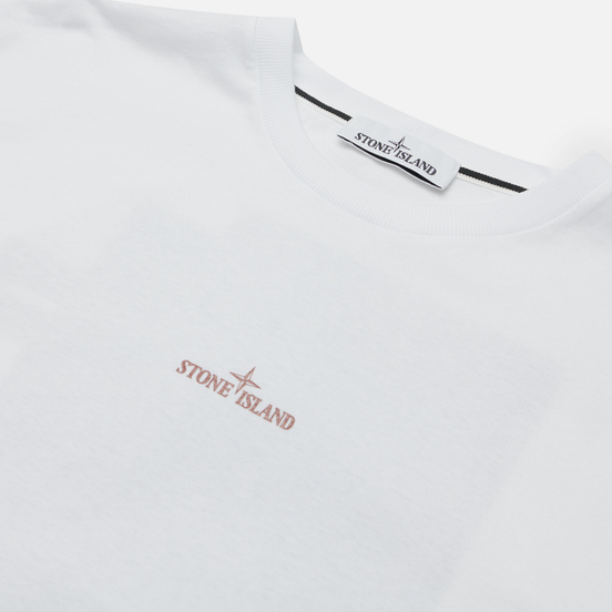 Мужская футболка Stone Island Mixed Media Two Print Slim Fit White