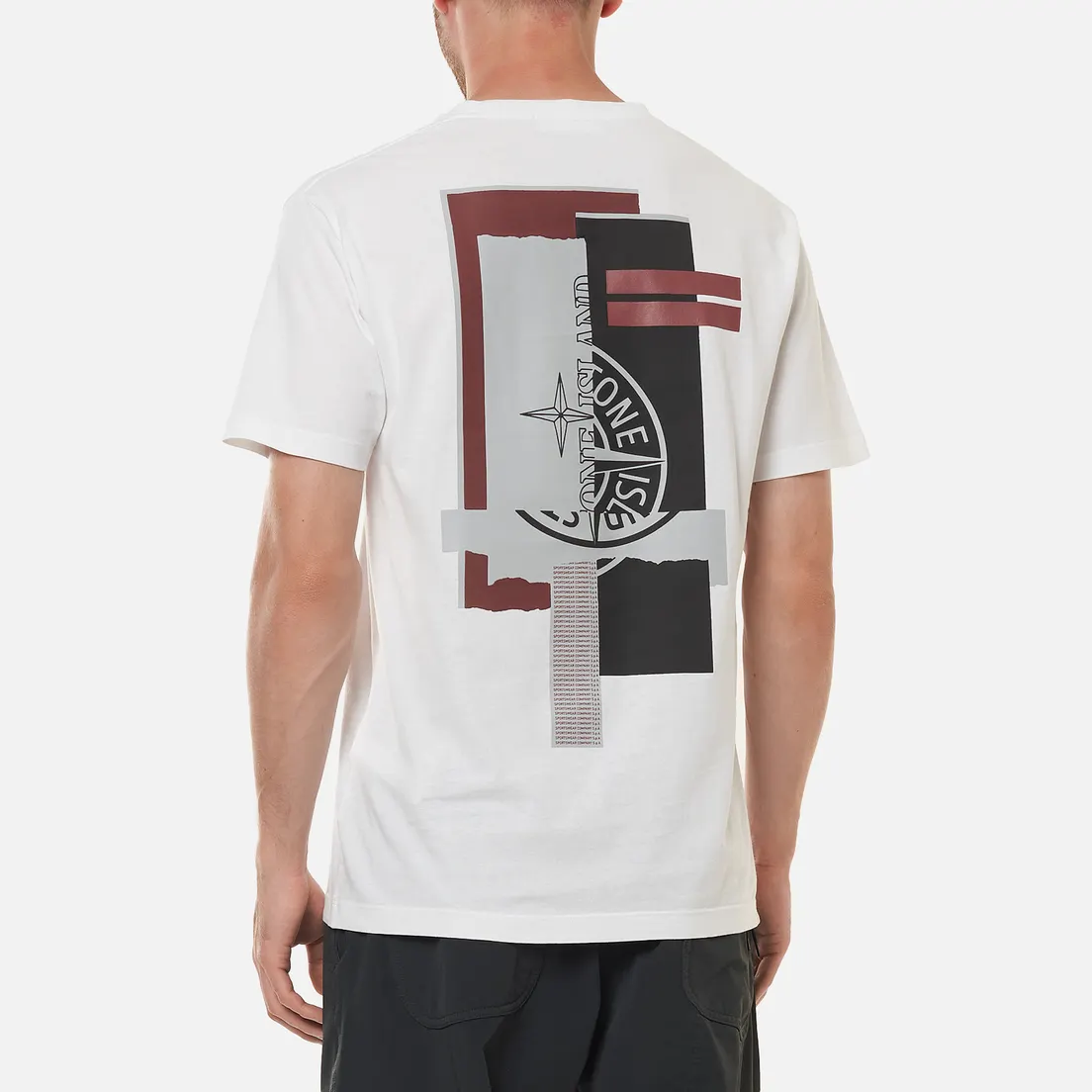 Stone Island Мужская футболка Mixed Media Two Print Slim Fit