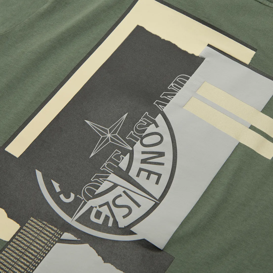 Stone Island Мужская футболка Mixed Media Two Print Slim Fit