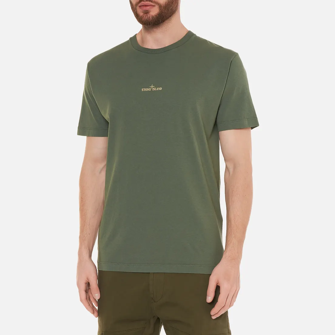 Stone Island Мужская футболка Mixed Media Two Print Slim Fit