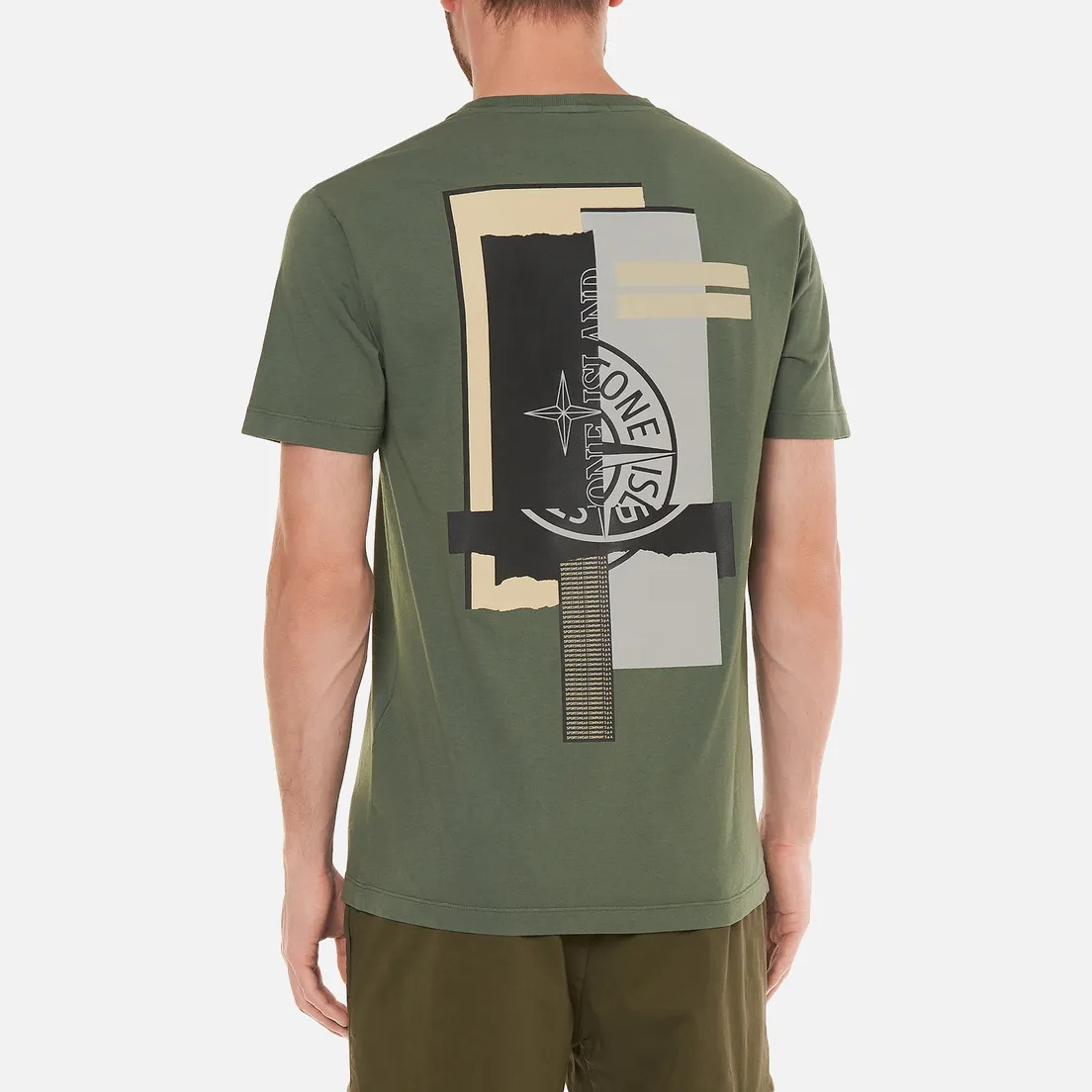 Stone Island Мужская футболка Mixed Media Two Print Slim Fit