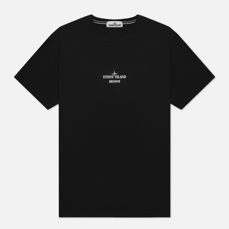 Мужская футболка Stone Island Archivio Project Polyester Microfibre, цвет чёрный, размер M