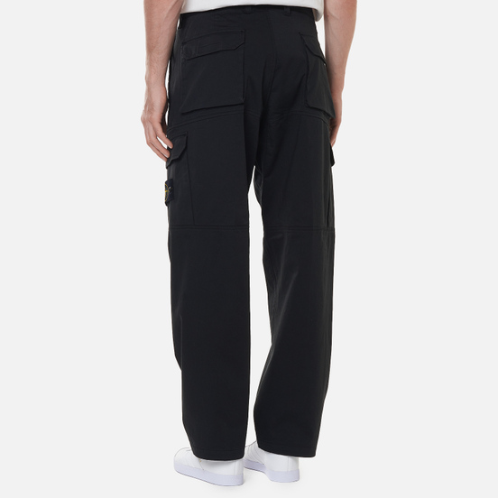 Мужские брюки Stone Island Stretch Cotton Wool Satin Loose Fit Black