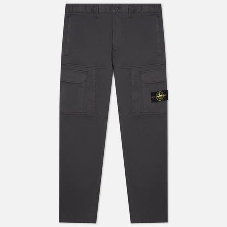 Мужские брюки Stone Island Stretch Cotton Wool Satin Loose Fit, цвет серый, размер 36