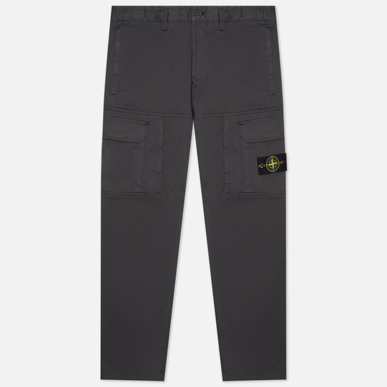 Мужские брюки Stone Island Stretch Cotton Wool Satin Loose Fit Antracite