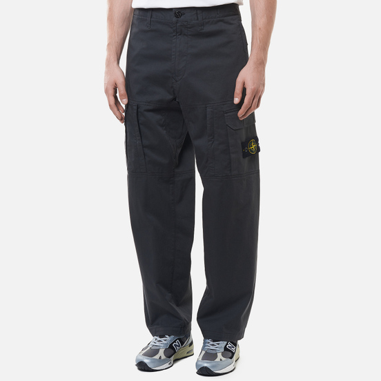 Мужские брюки Stone Island Stretch Cotton Wool Satin Loose Fit Antracite